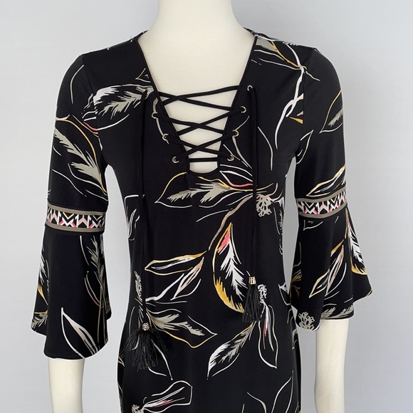 WHBM 3/4 Sleeve Floral Print Shift Dress  X Small - Picture 9 of 16